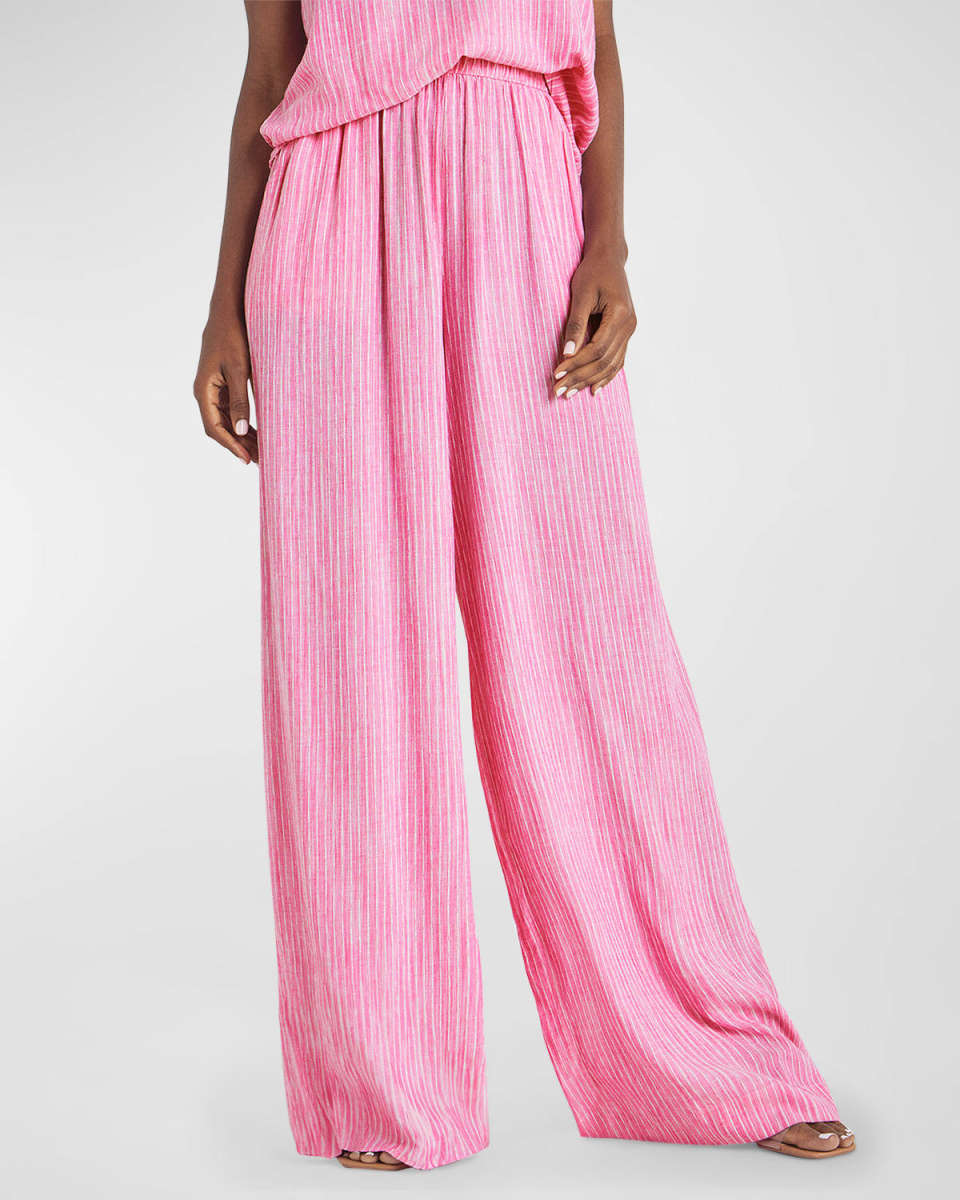 Frankie Wide-Leg Stripe Pants